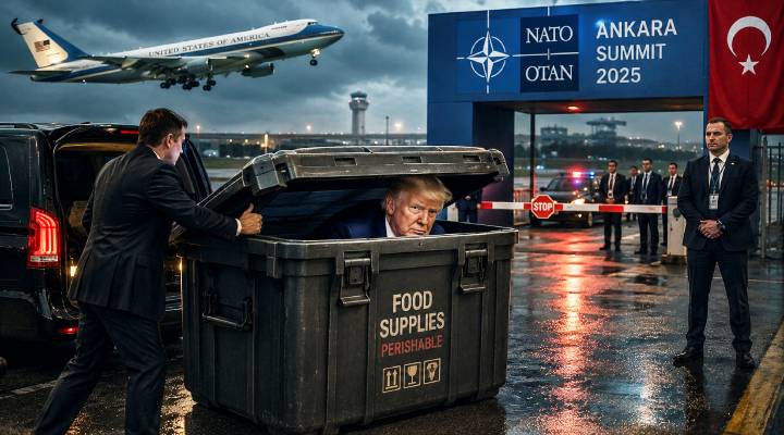 Побег, как в кино: Трамп покинул саммит НАТО в Анкаре в контейнере для еды